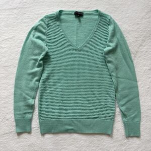 The Limited Women’s Mint V Neck Eyelet Sweater Size Small Long Sleeve